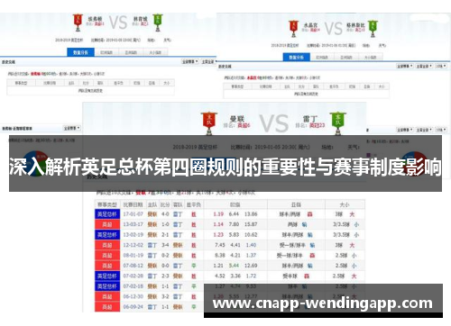 深入解析英足总杯第四圈规则的重要性与赛事制度影响